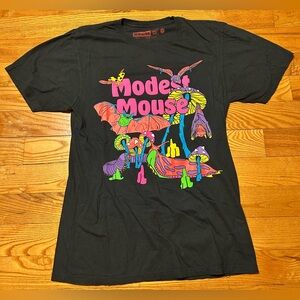 Modest Mouse Black Graphic Tour T-Shirt with Colorful Design size M